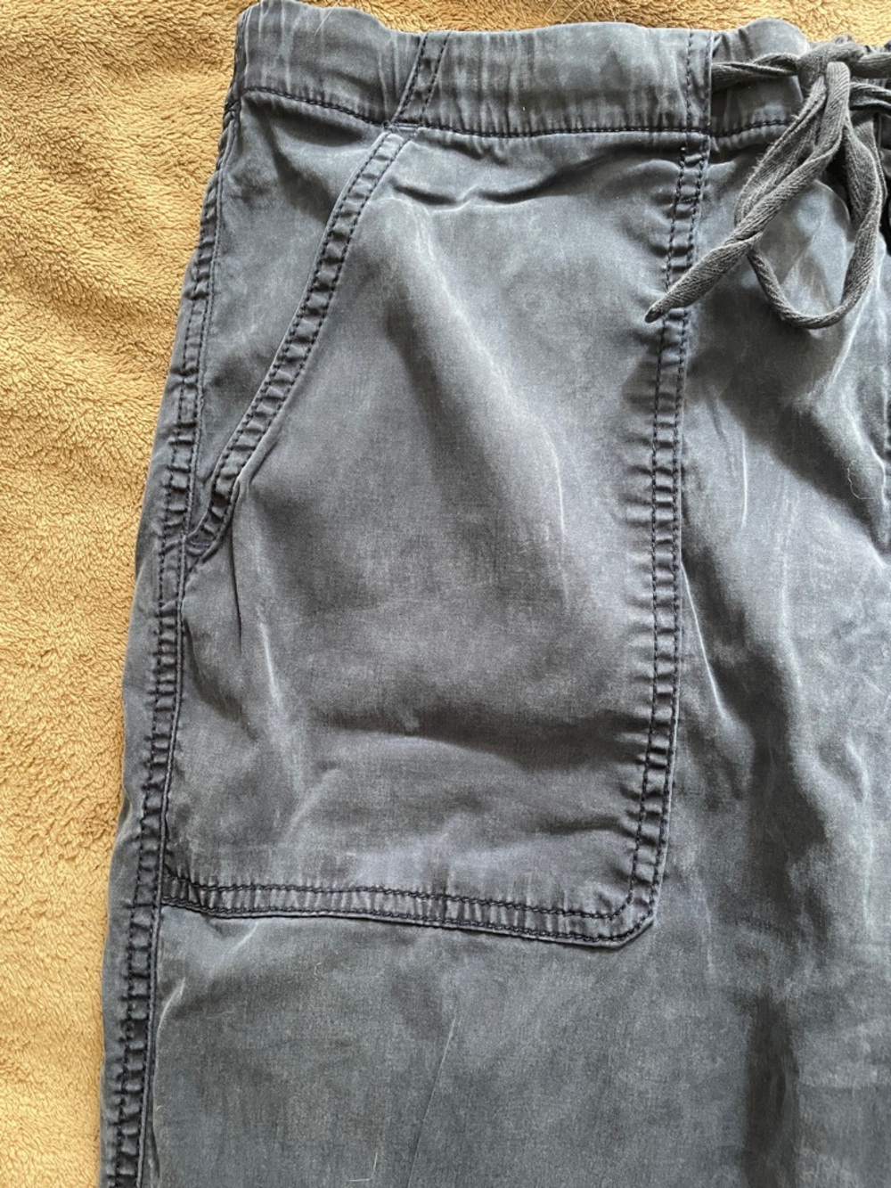 LOFT Navy Drawstring Utility Pants - Picture 2 of 5